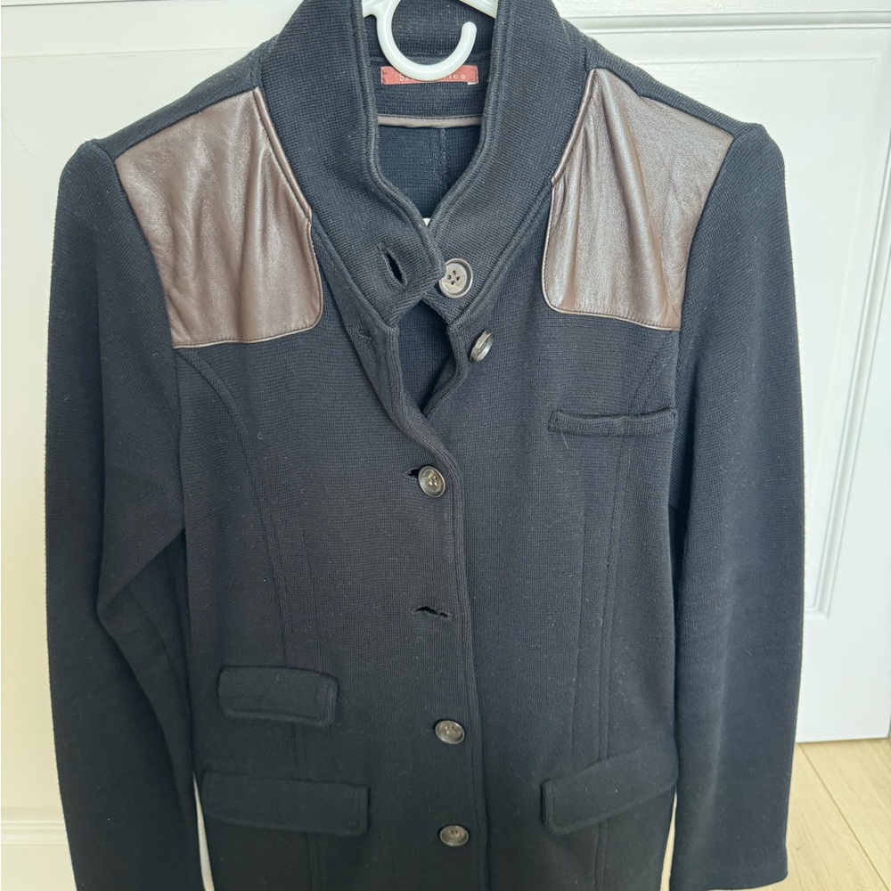 525 America Black and Brown Blazer with Structured Design